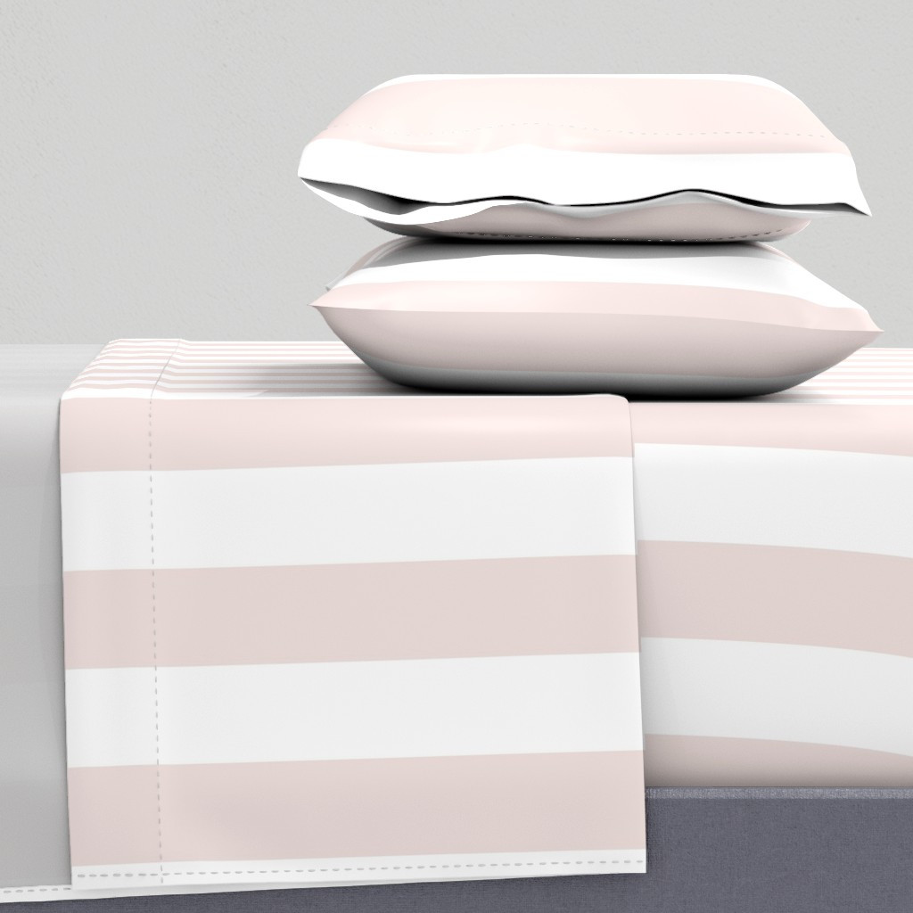 Blush and white Cabana Stripe Sheet Set | Spoonflower | Spoonflower