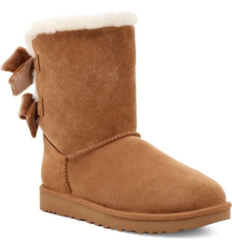 Bailey Bow Velvet Ribbon Faux Fur Lined Boot | Nordstrom Rack