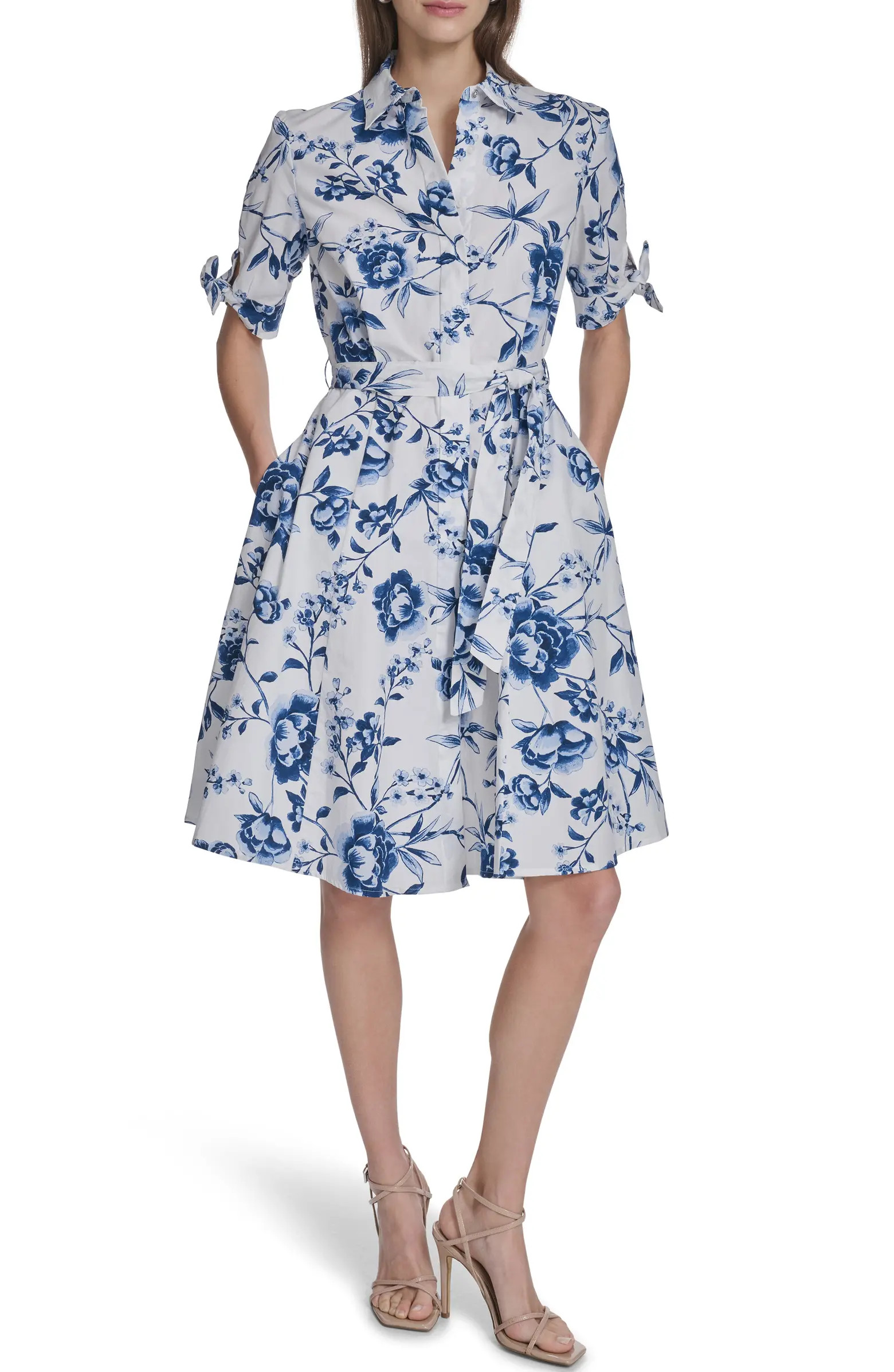 Short Sleeve Cotton Shirtdress | Nordstrom Rack