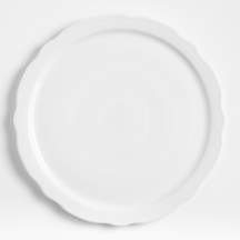 Loire White Round Porcelain Platter | Crate & Barrel | Crate & Barrel