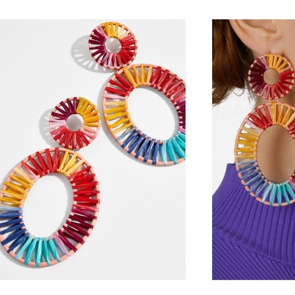 Bauble Bar Kiera Raffia Statement earrings | Poshmark