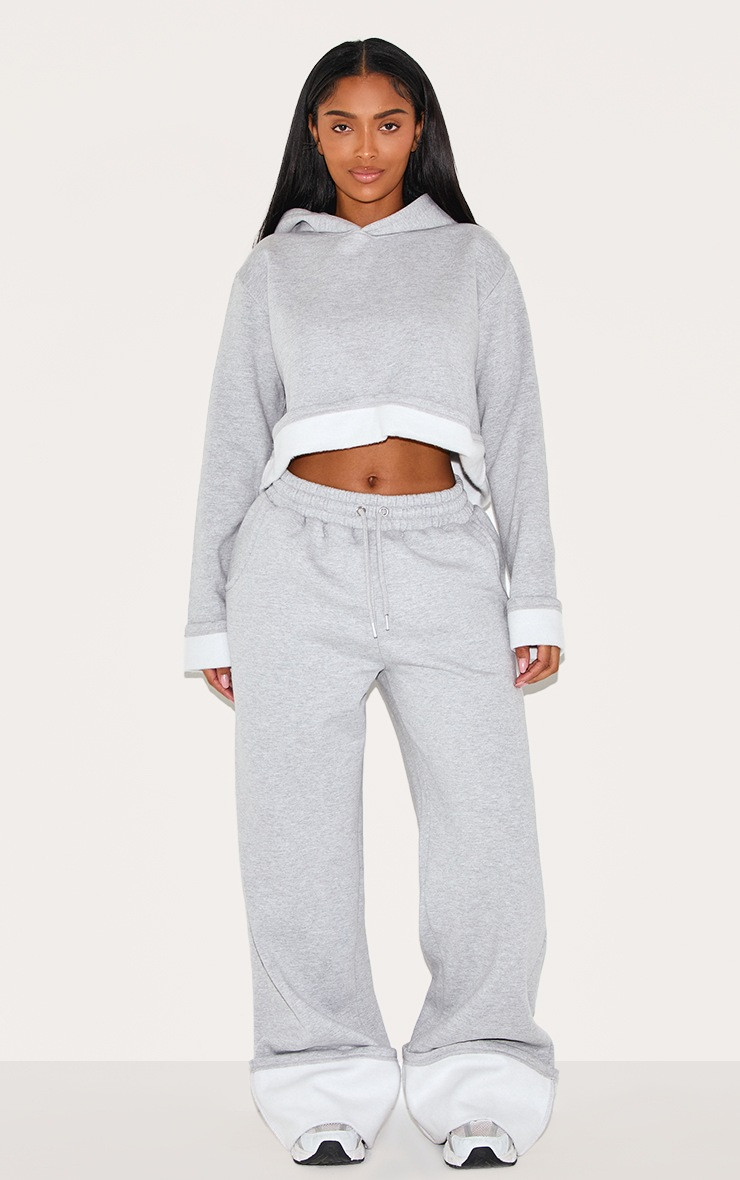 Shape Grey High Waisted Turn Up Hem Sweatpants | PrettyLittleThing US
