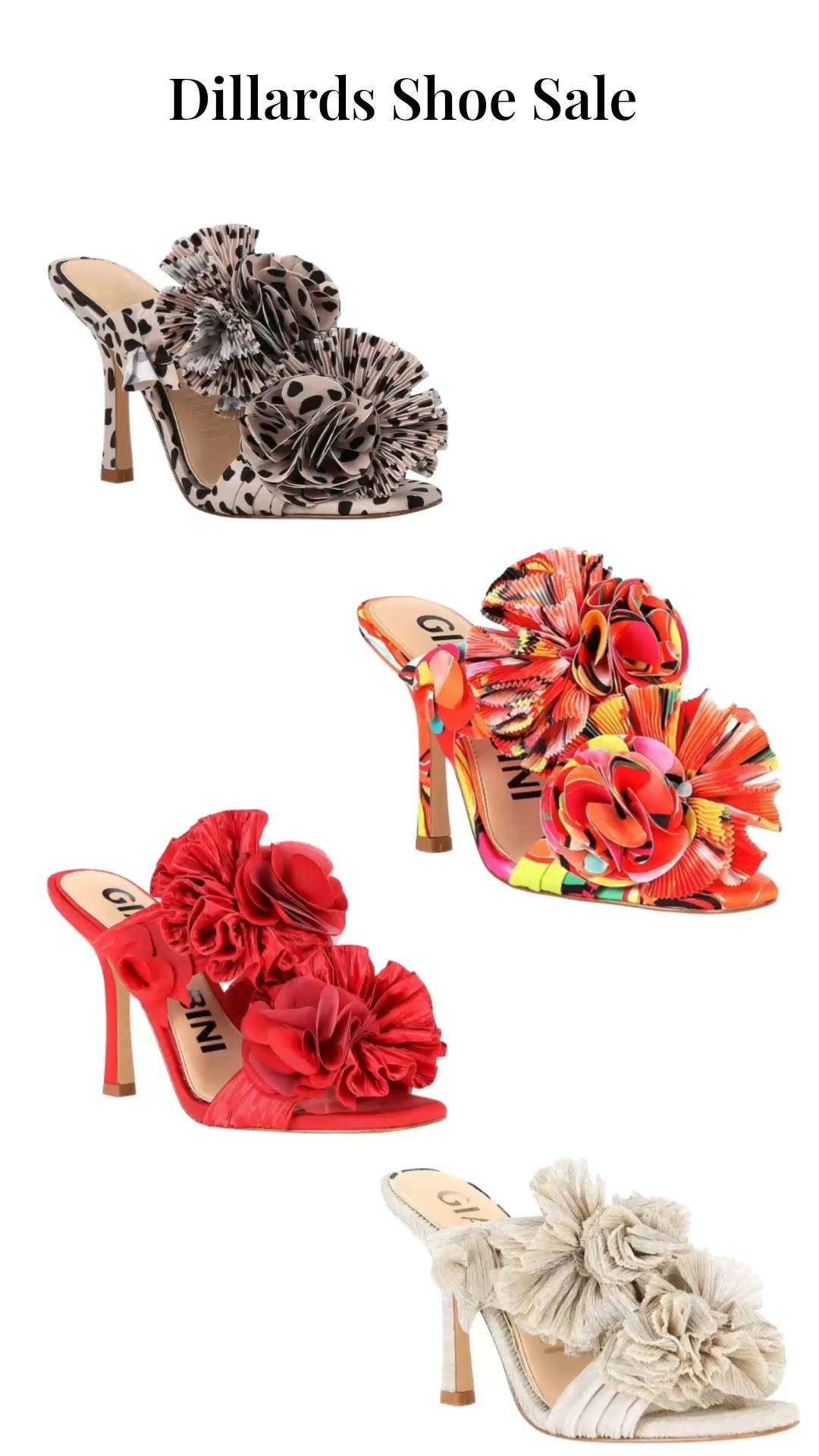 I waited for this sale like I do every time and it never disappoints! My favorite pair of heels are on sale in every color!! Shop Dillard’s Shoe sale. The summer is wrapping up but this shoe is for every season! 

#Dillards #ShoeSale #WomensFashion #Summerheels #GianniBini #Boldcolors #Mules #Ruffles 