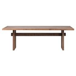 Aisha Rustic Lodge Brown Solid Reclaimed Wood Rectangular Dining Table - 92.5"W | Kathy Kuo Home