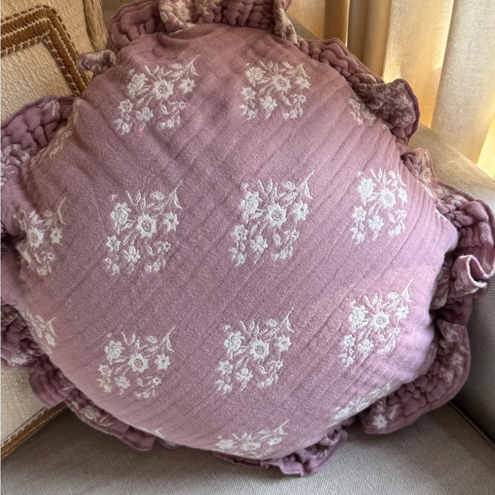 Studio McGee Floral Jacquard Ruffled Pillow | Poshmark