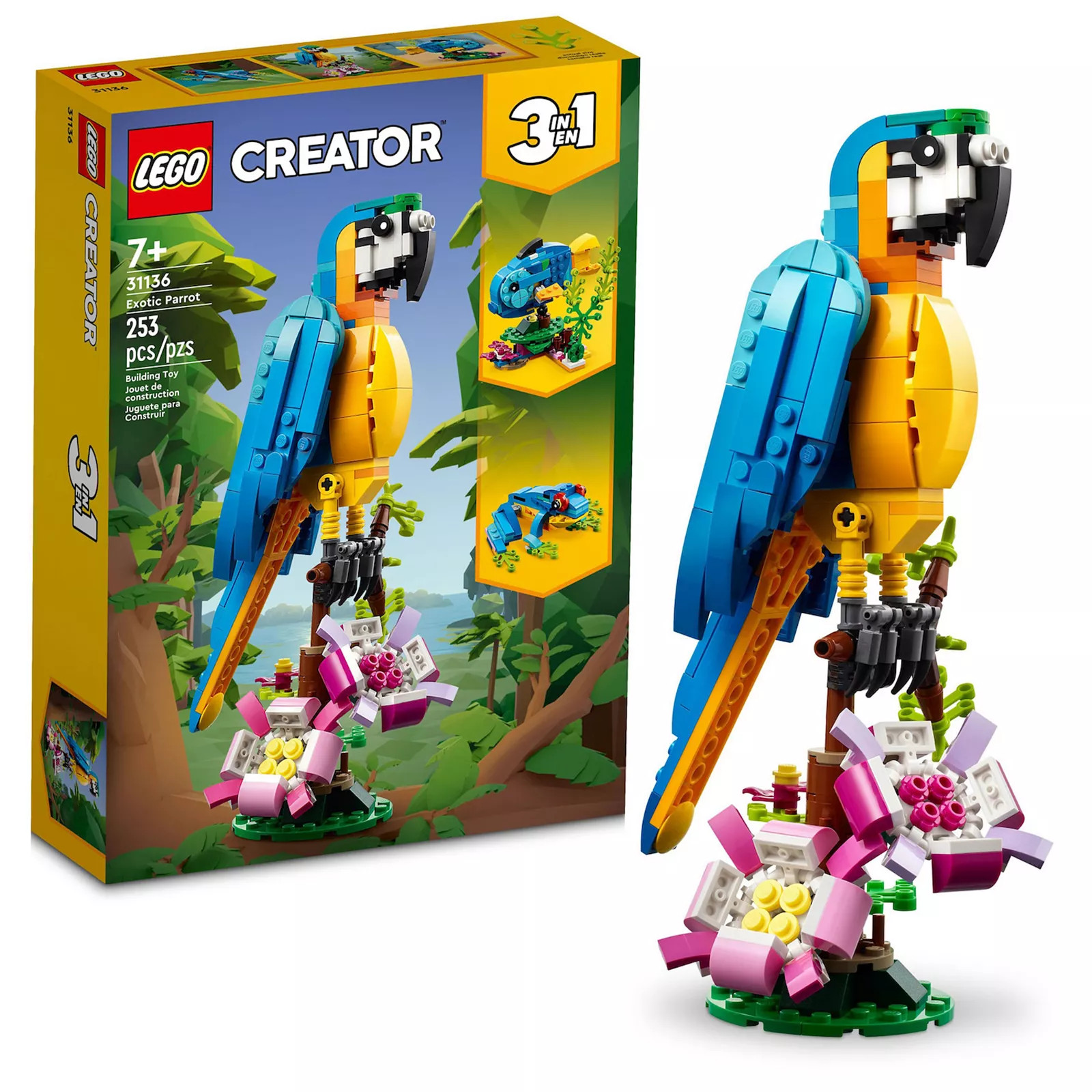 Lego Creator Exotic Parrot 31136 Building Toy Set (253 Pieces), Multi | Kohl's