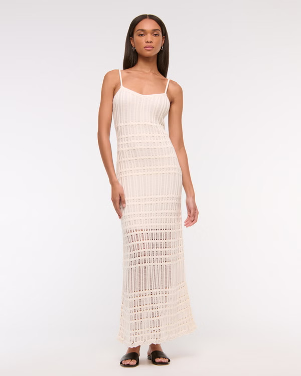 Crochet-Style Maxi Dress | Abercrombie & Fitch (US)