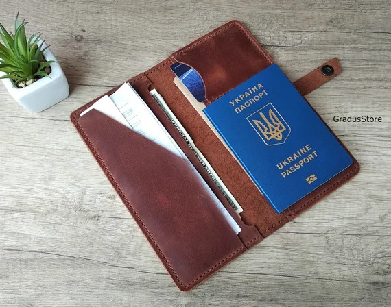 Personalised Leather Travel Wallet, Fathers Day Gift, Travel Holder, Leather Passport Wallet, Tra... | Etsy (US)