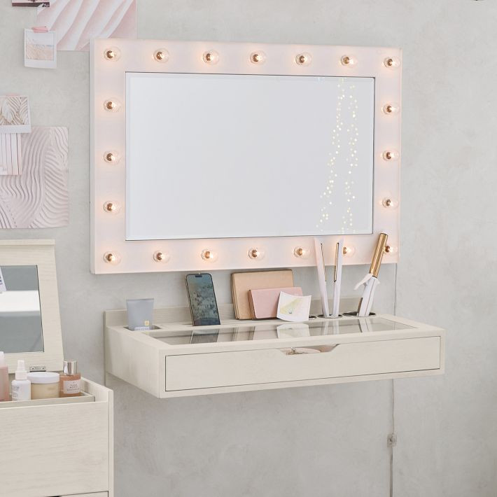 Marquee Light Wall Mirror (36"x24") | Pottery Barn Teen