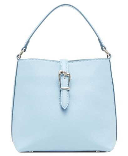 Anne Klein Sculpted Buckle Bucket Bag, Cloud Blue | Amazon (US)
