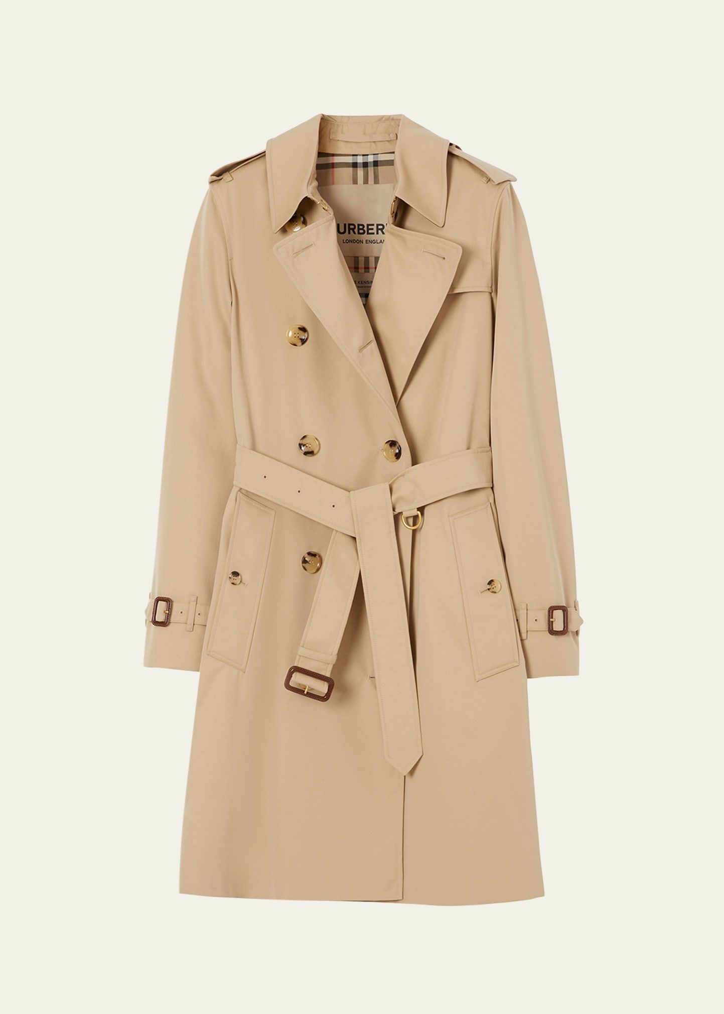 Burberry Kensington Organic Belted Double-Breasted Trench Coat | Bergdorf Goodman