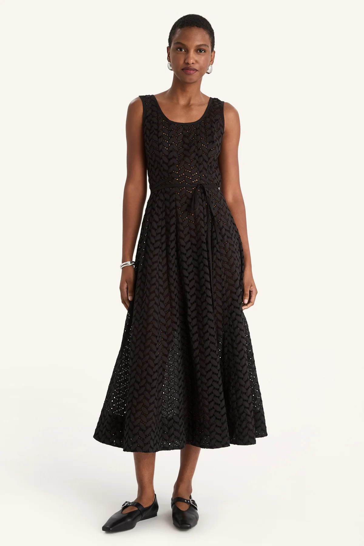 Olea Eyelet Dress in Black | Merlette NYC