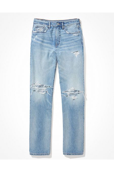 AE Ripped Low-Rise Baggy Straight Jean | American Eagle Outfitters (US & CA)