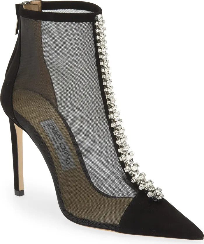 Jimmy Choo Bing Crystal Embellished Mesh Bootie | Nordstrom | Nordstrom