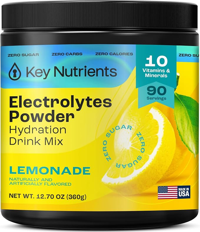 KEY NUTRIENTS Multivitamin Electrolytes Powder No Sugar - Refreshing Lemonade Electrolyte Powder ... | Amazon (US)