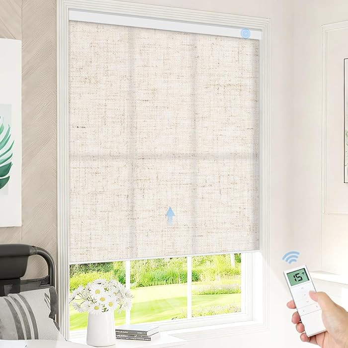 Motorized Light Filtering Roller Shades with Remote Control, Smart Blinds for Windows Compatible ... | Amazon (US)