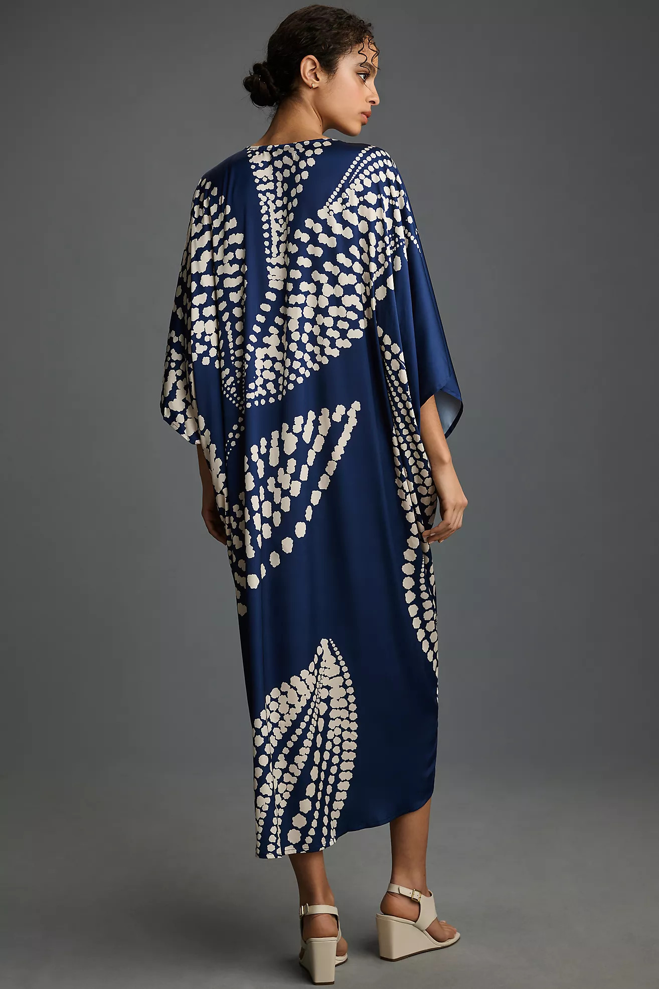 Traffic People Abstract Silky Kaftan | Anthropologie (US)