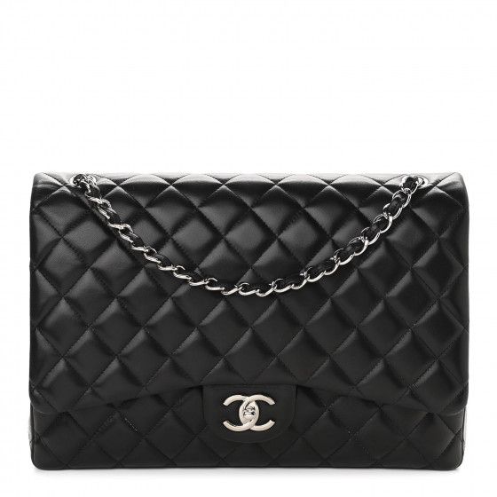 CHANEL Lambskin Quilted Maxi Double Flap Black | FASHIONPHILE | Fashionphile