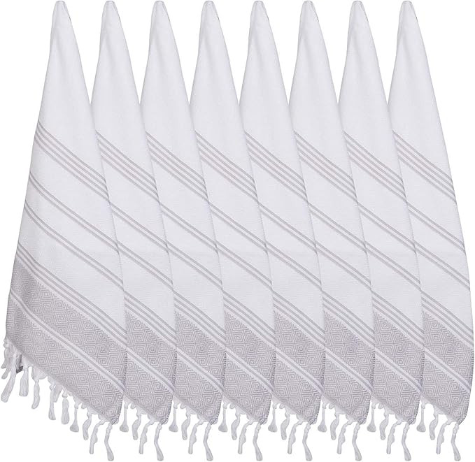 BOSPHORUS (Set of 8) Turkish Cotton Hand Face Head Guest Gym Towel Set Peshtemal Washcloth Kitche... | Amazon (CA)