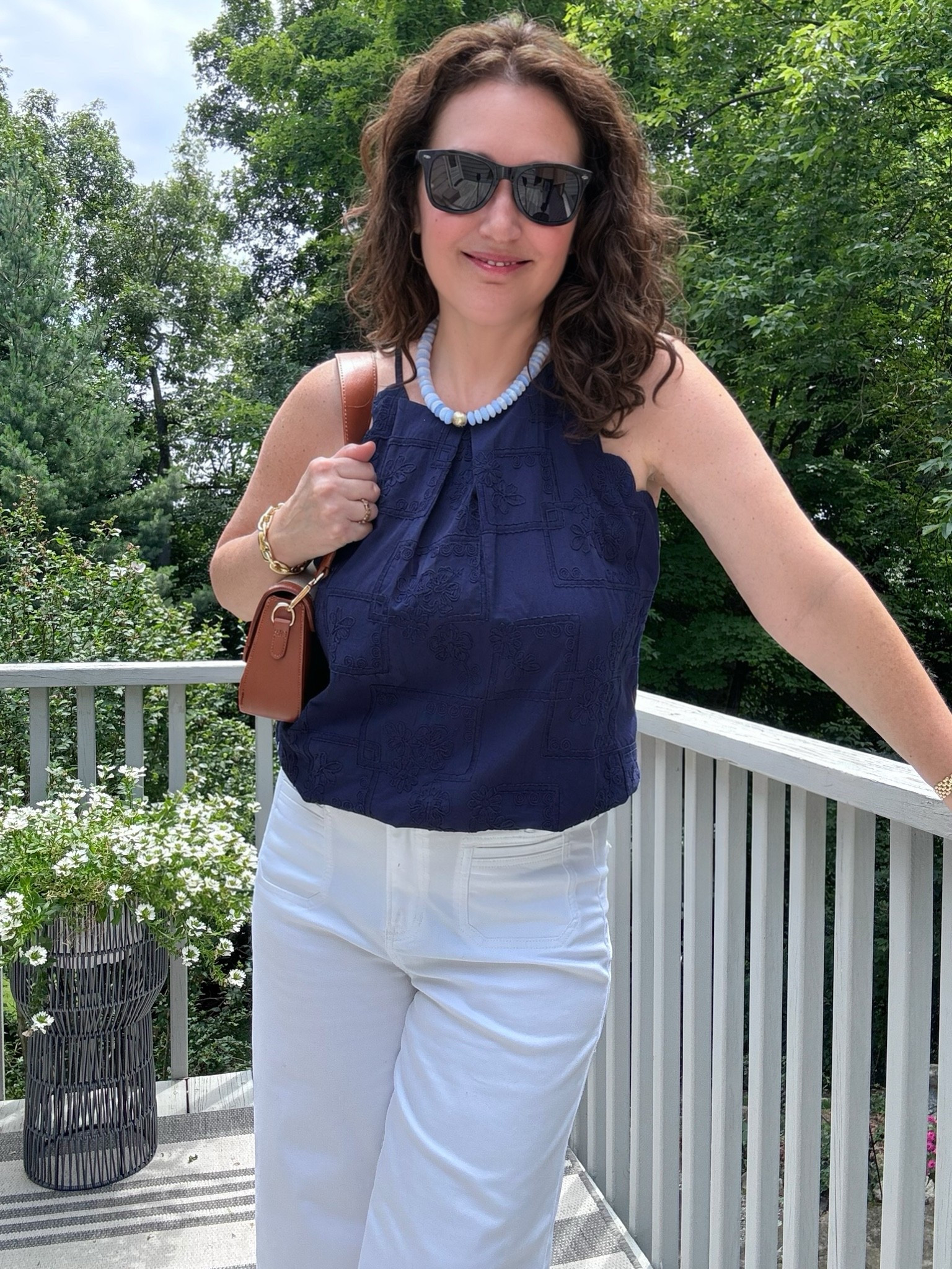 White pants from CharlieB Collection 
Top from Macy’s 
Jewelry by Erin McDermott ( code BF20)

#LTKMidsize #LTKSaleAlert #LTKPetite