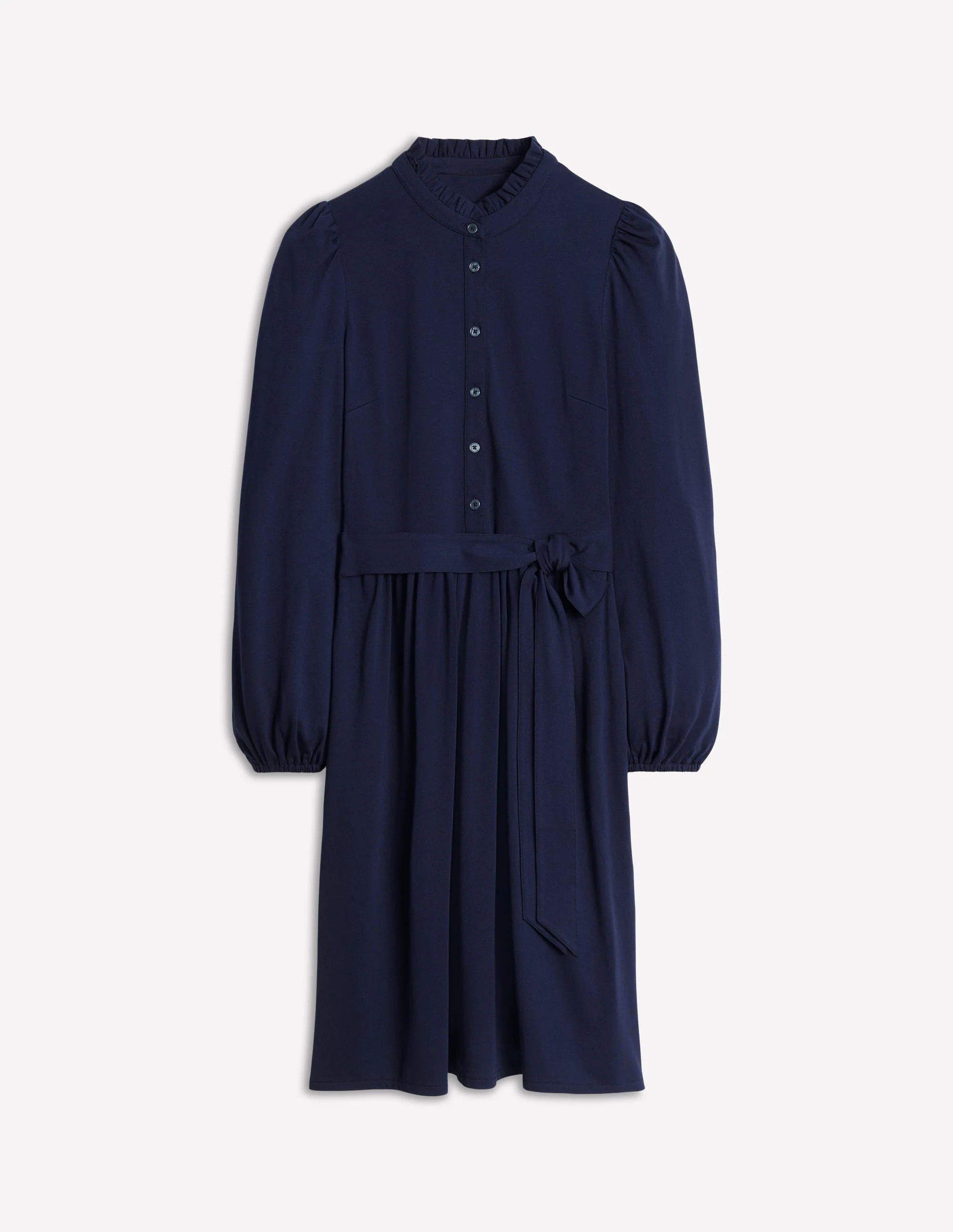 Willow Frill Short Shirt Dress-Navy | Boden (US)