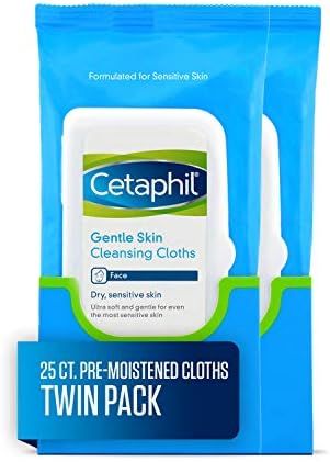 Cetaphil Gentle Skin Cleansing Cloths 25 (Pack of 2), Fragrance free, 50 Count | Amazon (US)