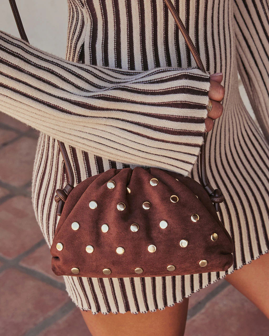 Crisetta Suede Studded Crossbody Bag | VICI