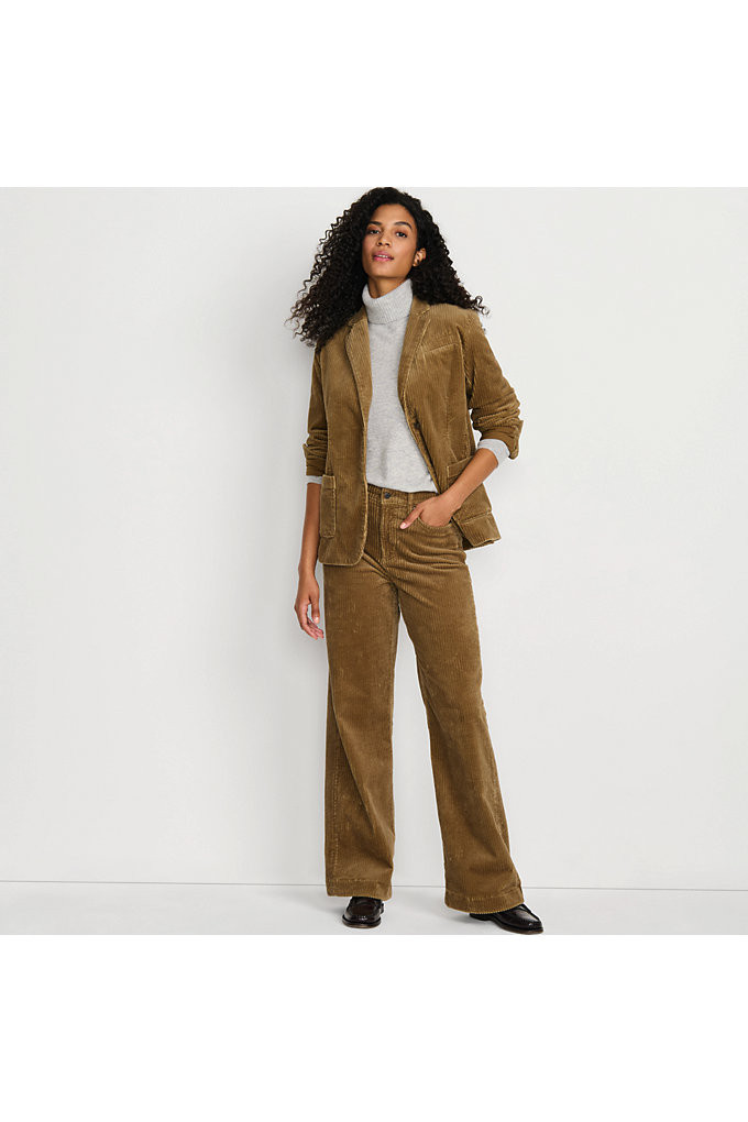 Women's Wide Wale Corduroy Blazer - Lands' End - Brown - M | Lands' End (US)