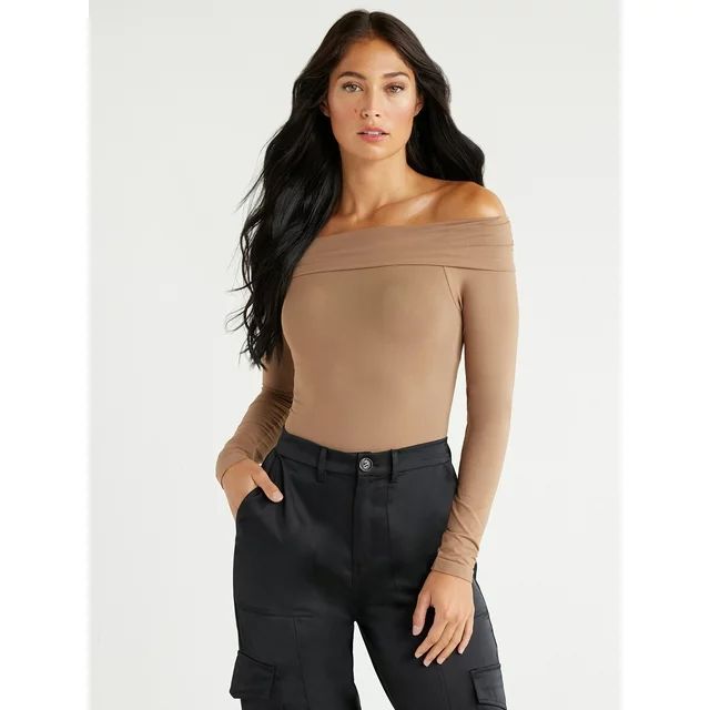 Sofia Jeans Women's Seamless Off the Shoulder Bodysuit, Sizes XS-2XL | Walmart (US)