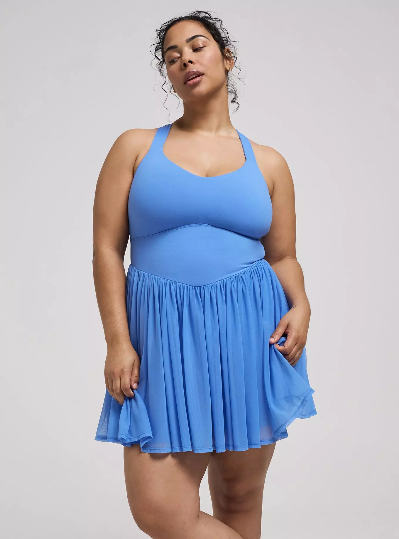 TRU Performance Core Mesh Ruffle 2fer Active Dress | Torrid (US & Canada)