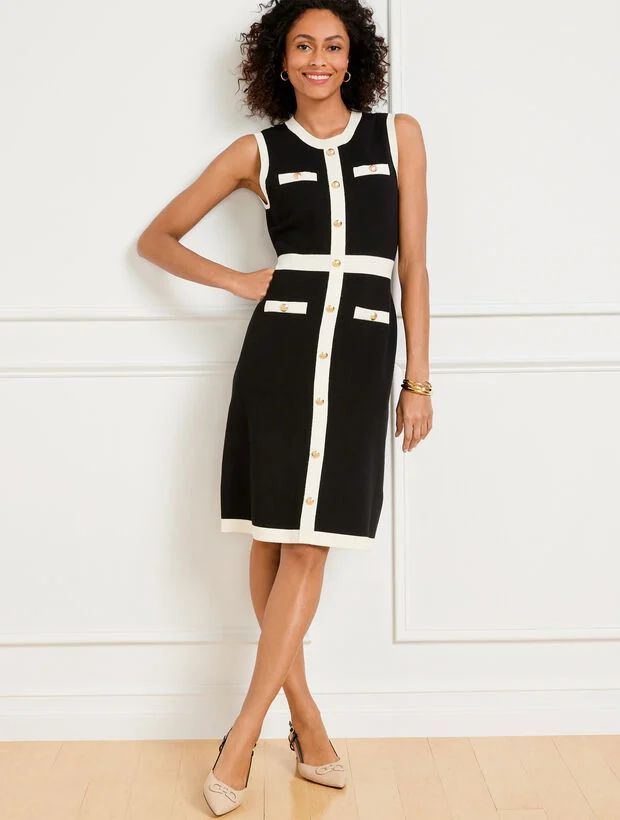 Sleeveless A-Line Sweater Dress - Tipped | Talbots