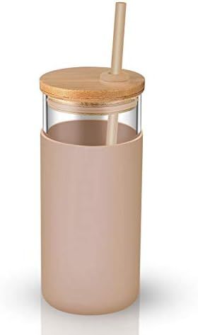 Tronco 20oz Glass Tumbler Glass Water Bottle Straw Silicone Protective Sleeve Bamboo Lid - BPA Free  | Amazon (CA)