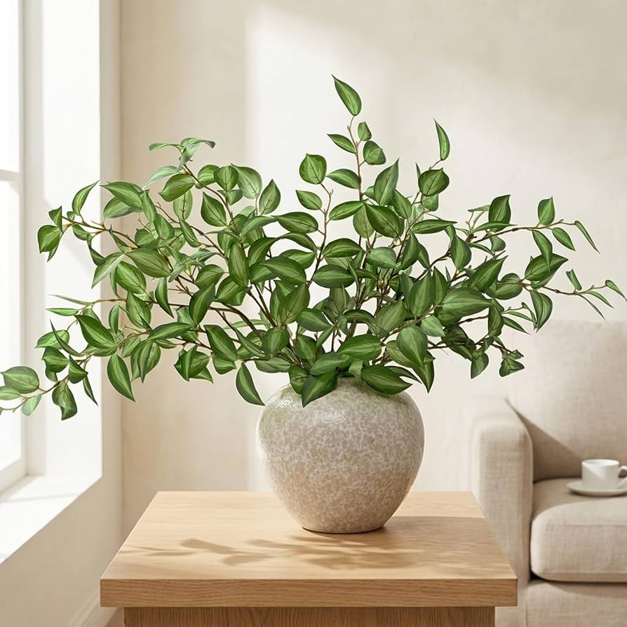 Waipfaru 5PCS Greenery Stems for Vases, 32.7 inch Artificial Eucalyptus Green Fake Leaves Branche... | Amazon (US)