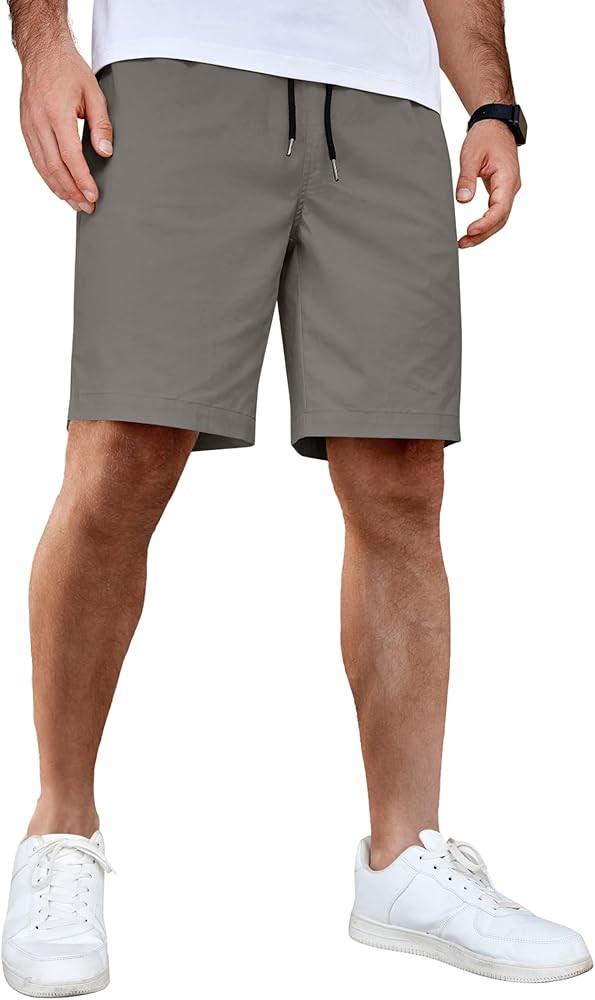 COOFANDY Men's Casual Shorts Cotton Elastic Waist Drawstring Shorts Lightweight Summer Beach Shor... | Amazon (US)