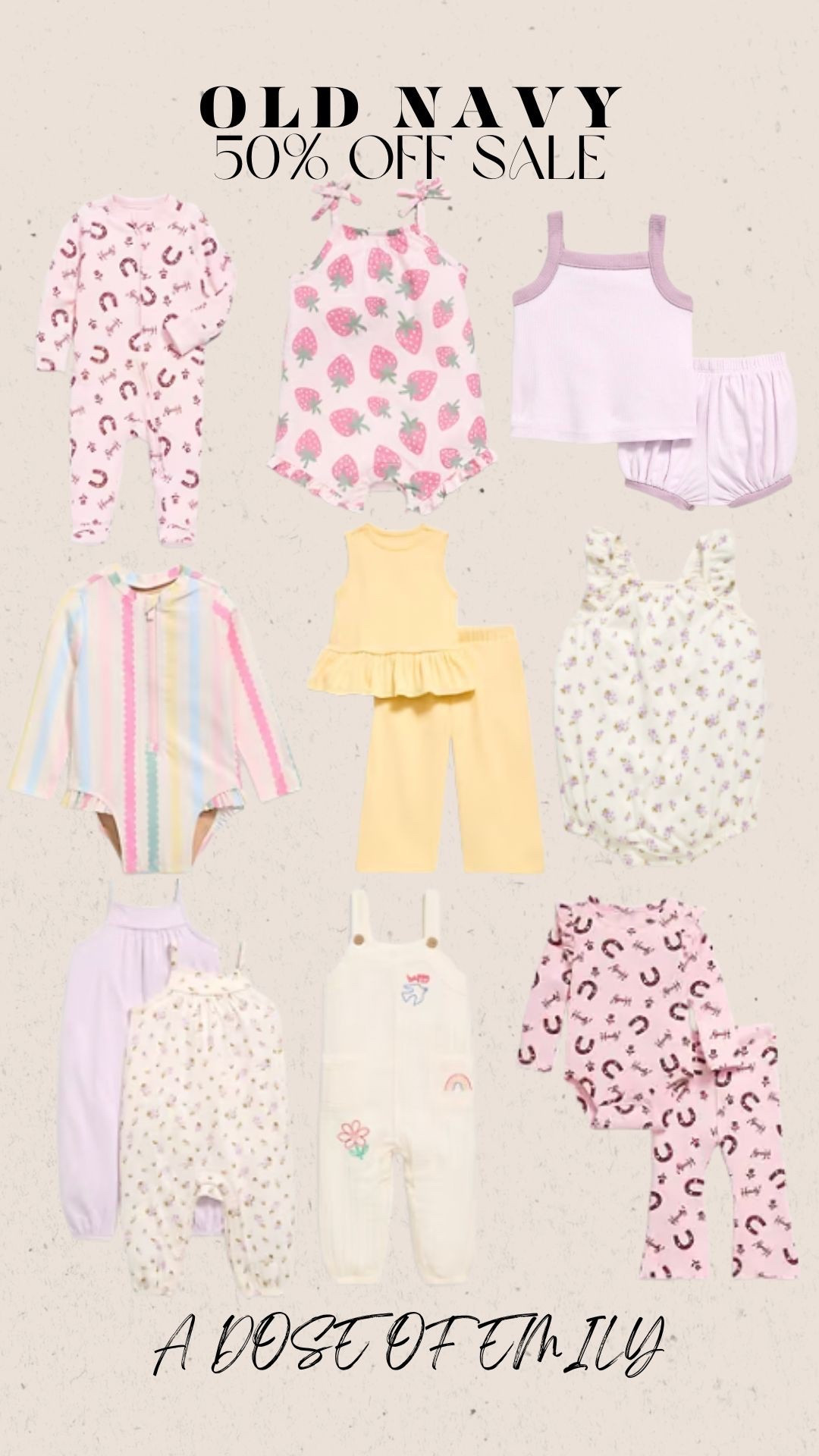 Baby clothes 50% off old navy!