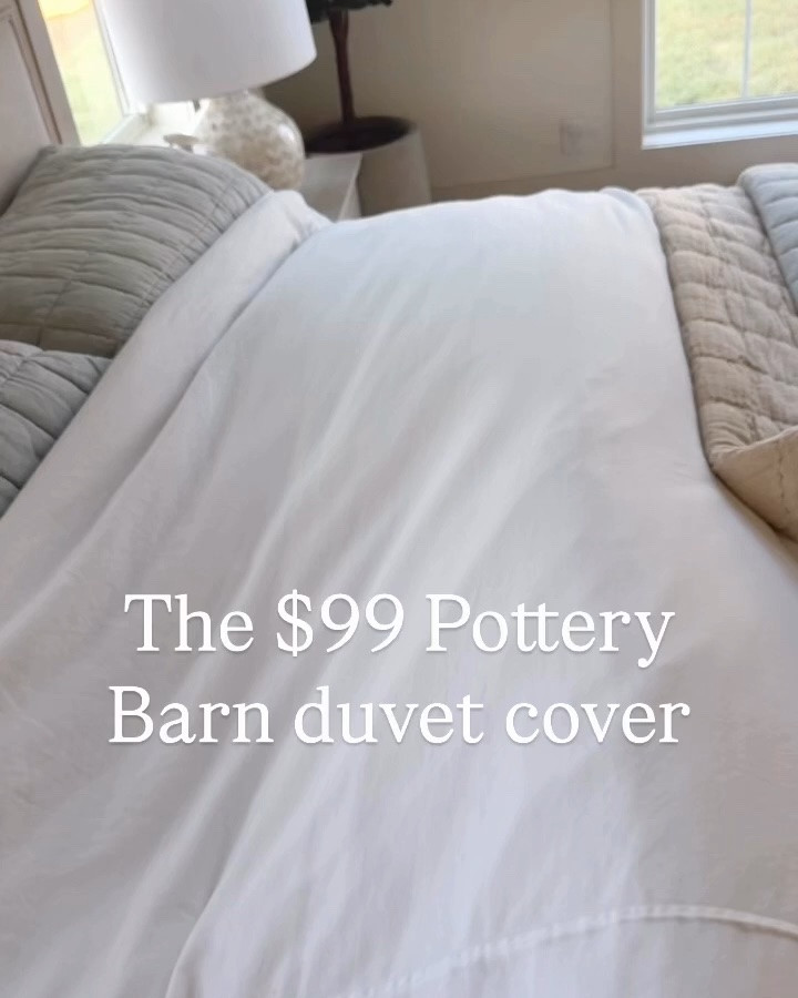 If you're looking for the bedding in today's video, this is it. I always have the $99 Pottery Barn duvet then just swap out quilts for seasons.