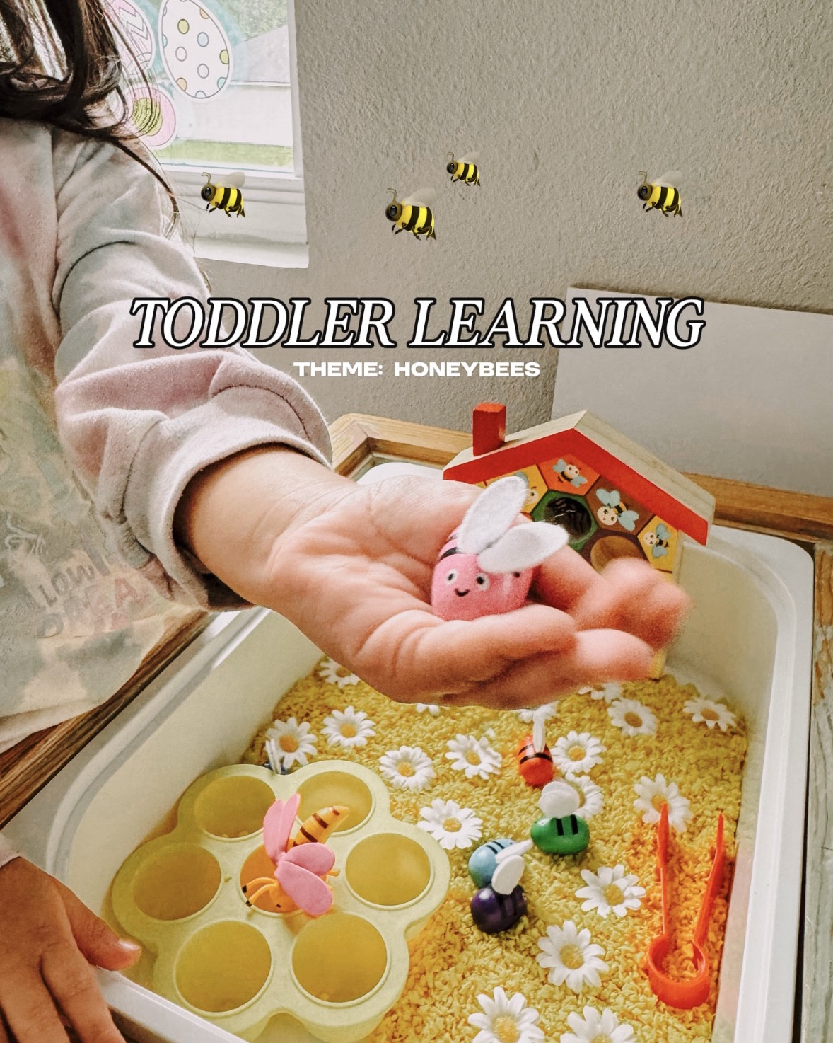 What better time to learn about bees then spring 😍🌸🐝
 Started our bee day with an educational book & learned so many cool facts about bees. I was surprised to learn about “pollen baskets” on a bee’s leg.
 Then it was time for some sensory play & exploration. They worked on fine motor skills, color sorting & counting while playing.
 This is also a great time to review what we read cause they listen & absorb information better when their little hands are busy. 
 & of course we had to include a craft for our theme day! This one was super easy cause it came with everything we needed from our craft box. 
 Ended with a visual review of a bee’s life cycle. I repeat the cycle and phases several times, the. They take turns being the “teacher” & repeating what they learned.
 💛you can find everything I used for this sensory bin in my LTK 🔗 in my bio
 #toddleractivities #sensoryplay #finemotorskills #earlylearning #learningathome 

#LTKmomlife #LTKKids