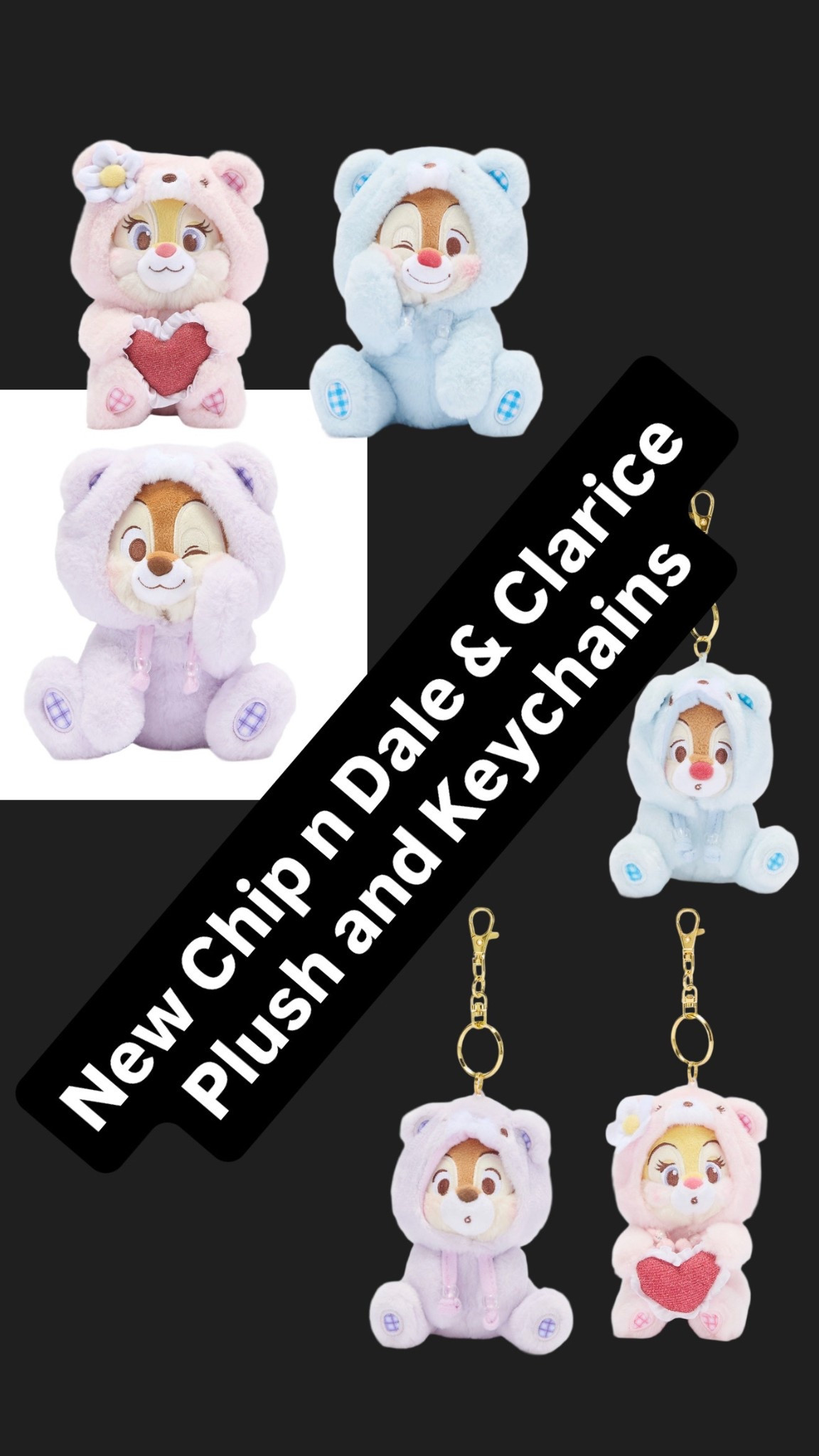 Disney Store just dropped new Chip n Dale and Clarice plushies and keychains