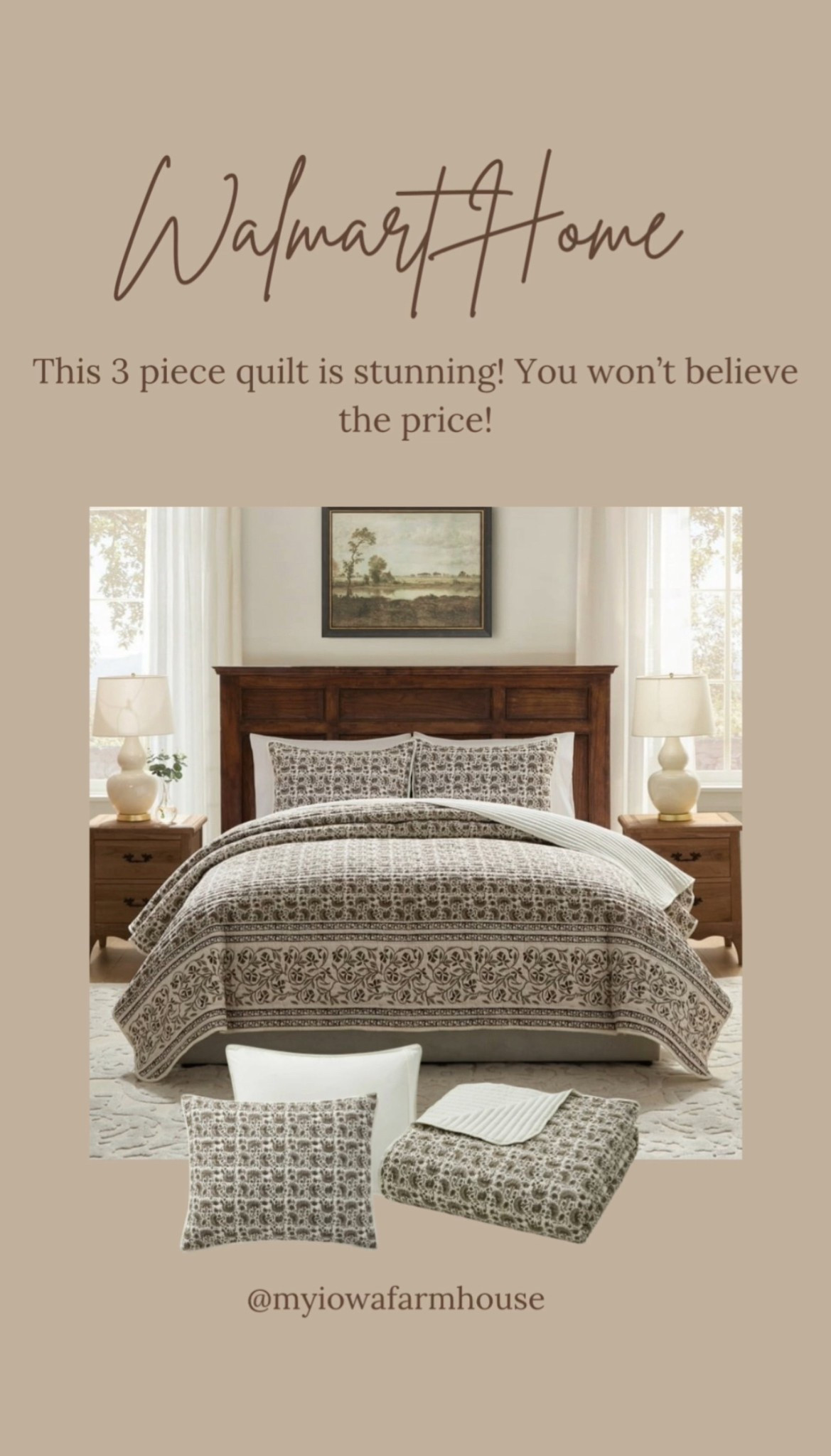 This three-piece quilt set is so stunning! It looks like it’s from McGee and Co, but it is at Walmart and it’s only $55 for the king size!

#LTKHome #LTKFindsUnder100