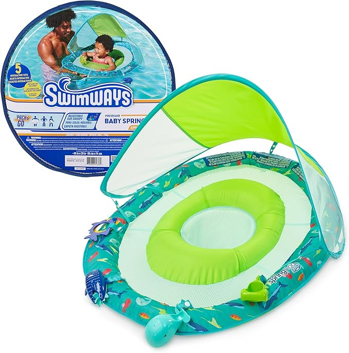 SwimWays Baby Spring Float Splash N Play, Baby Pool Float with Canopy & UPF Protection, Swimming ... | Amazon (US)