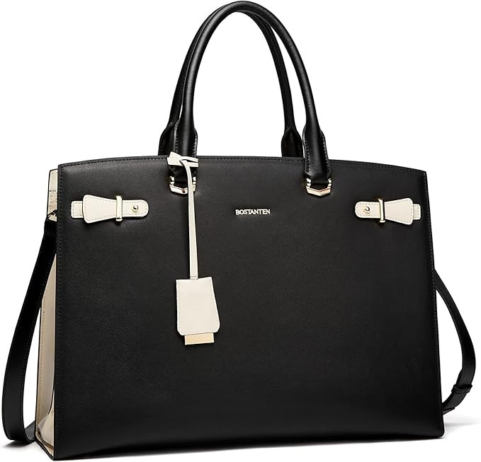 BOSTANTEN Briefcase for Women 15.6 Inch Genuine Leather Laptop Briefcase Shoulder Work Tote Bag P... | Amazon (US)