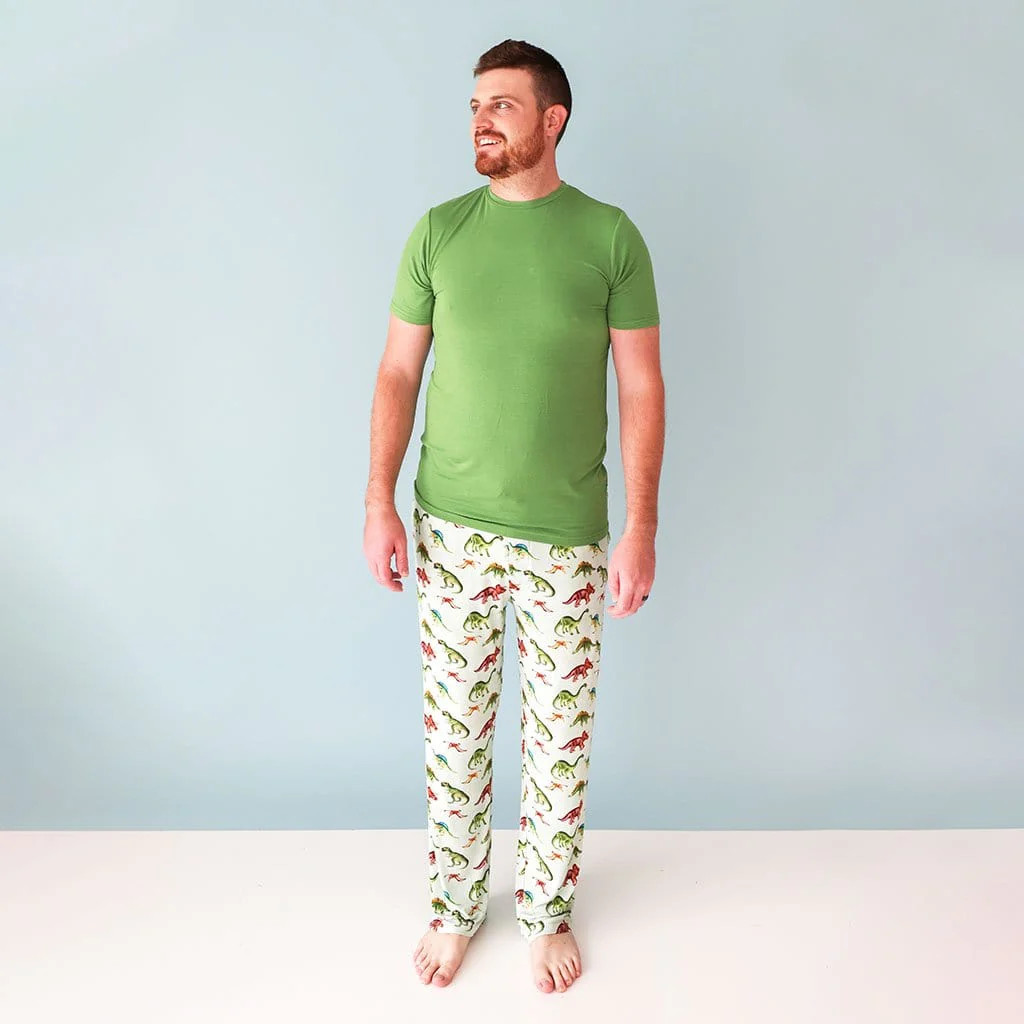 Dinosaur Mens Pajamas | Short Sleeve Loungewear | Buddy | Posh Peanut