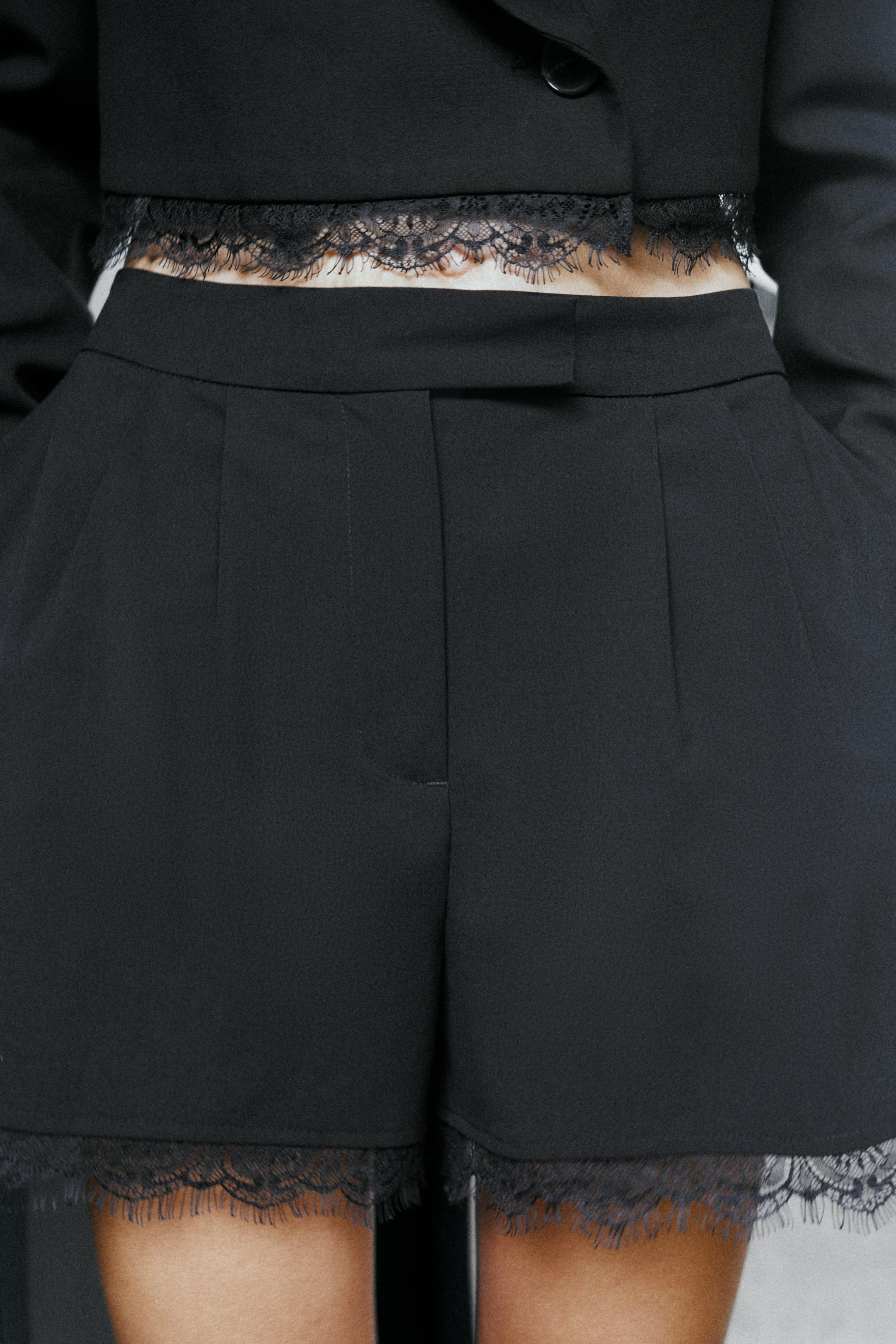 LACE TRIM SHORTS | Zara US