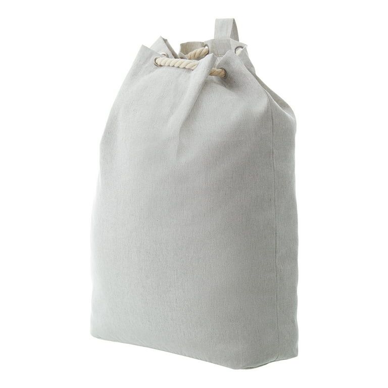Better Homes & Gardens Canvas Laundry Bag, Gray, 15 in W x 7 in D x 24.5 in H | Walmart (US)