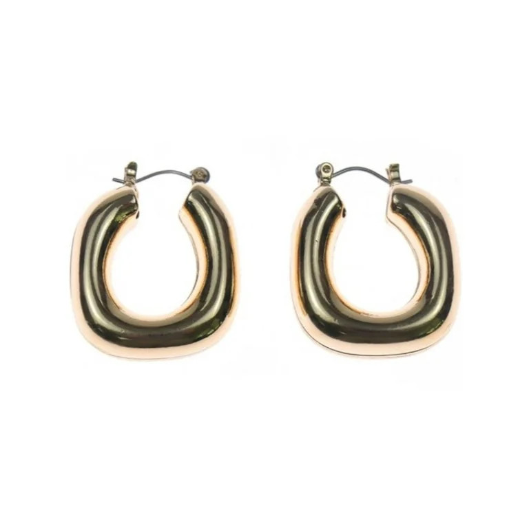 Time and Tru Gold Clutch Hoop Earring (Women's) | Walmart (US)