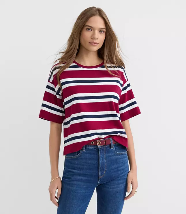 Striped Jersey Modern Tee | LOFT