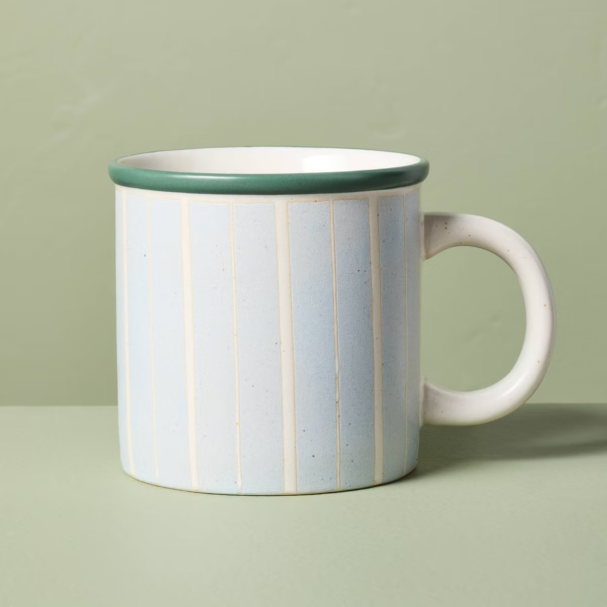 13.5oz Recycled Ceramic Striped Mug Light Pink/Orange - Hearth & Hand™ with Magnolia | Target