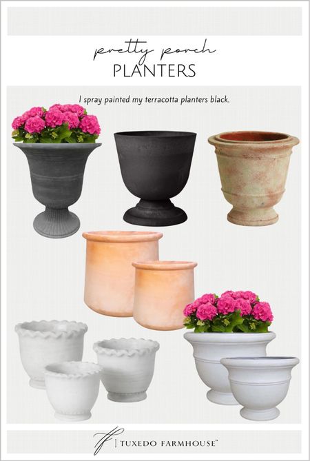 Pretty porch planters for summer  flowers. 

Home decor, summer decor, outdoor planters  

#LTKFind #LTKSeasonal #LTKhome