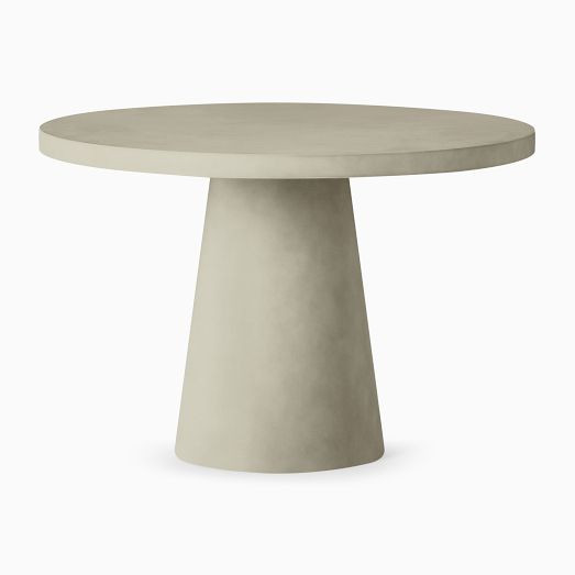 Concrete Indoor/Outdoor Pedestal Round Dining Table (32"&ndash;60") | West Elm (US)