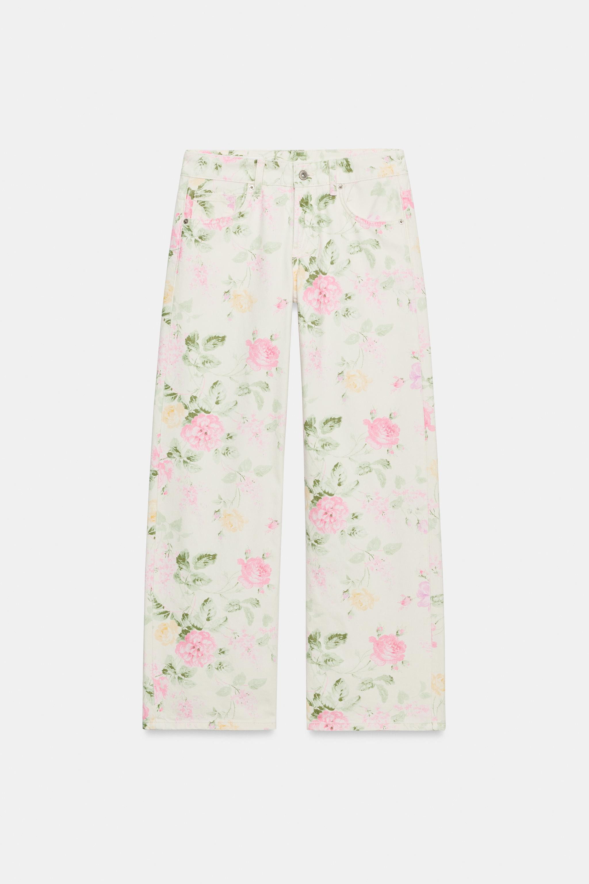 JEANS TRF LOOSE VITA BASSA FIORI | Zara IT